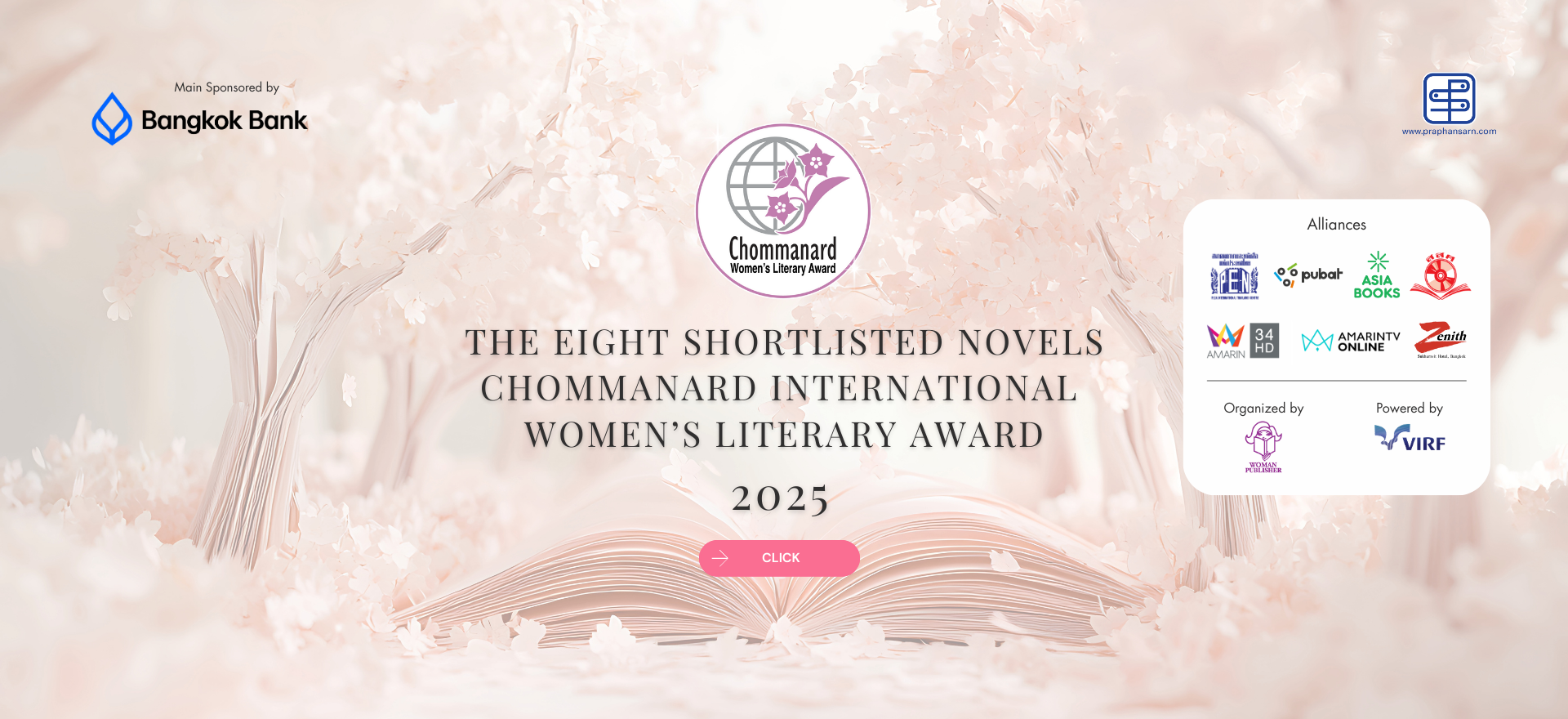 The Eight Shortlisted Novels Chommanard International  Women’s Literary Award