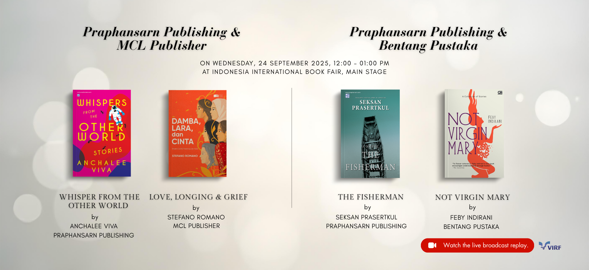 Praphansarn Publishing Signing Agenda at IIBF 2025 on Wednesday, 24 September 2025, 12:00 – 13:00 PM