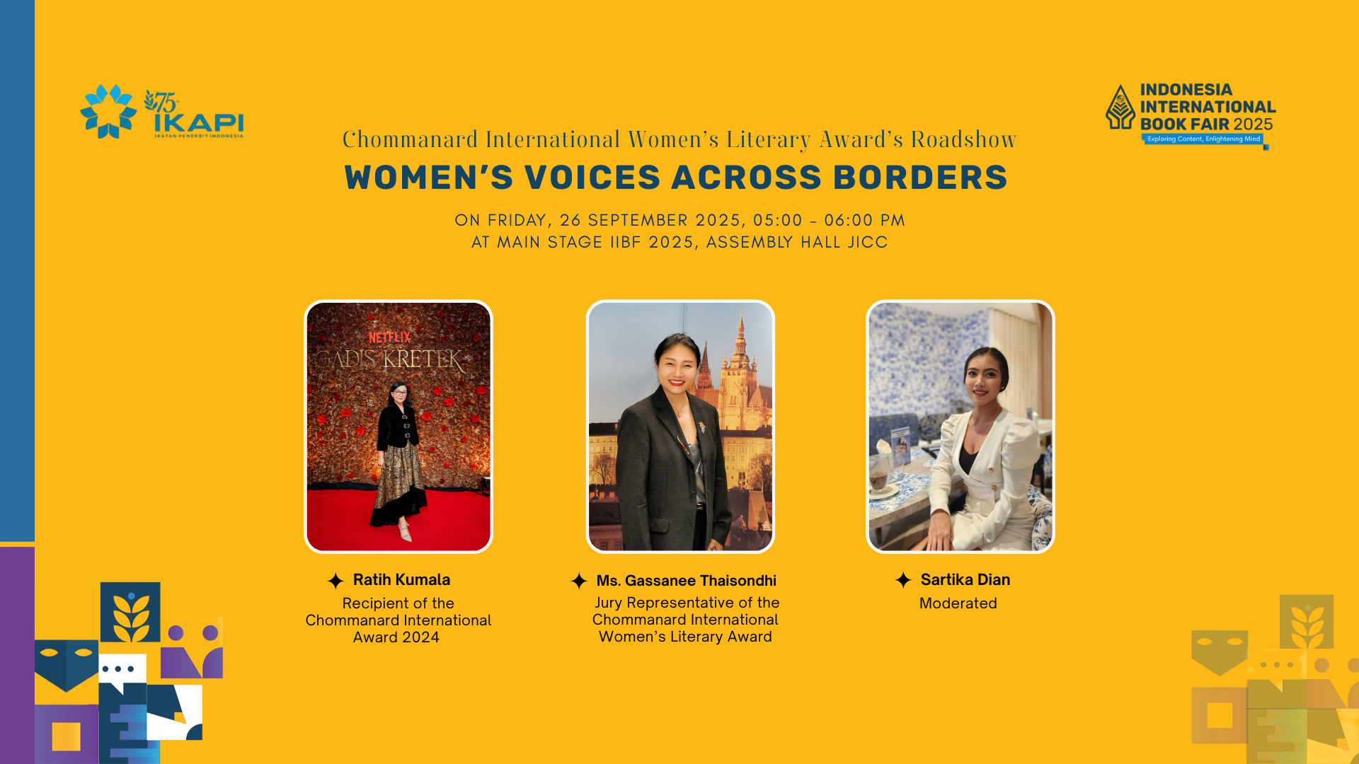 Chommanard International Women’s Literary Award’s Roadshow : Women’s Voices Across Borders